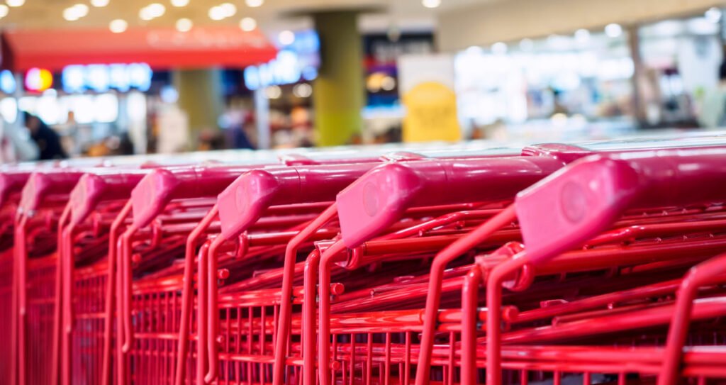 Supermarket Trolley Shopping Retail Business concept
