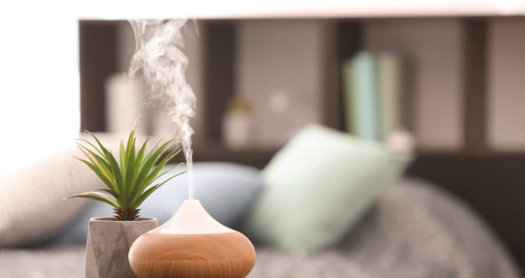 Aroma lamp on table