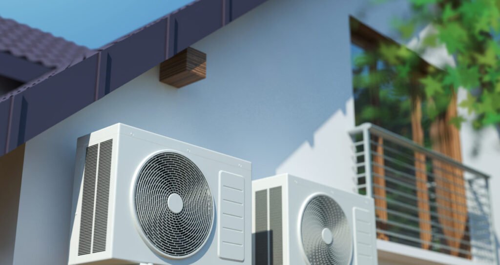 Two air compressors on house