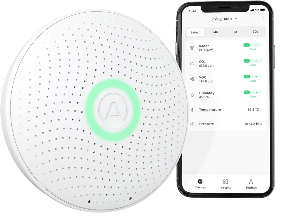Best Overall Air Quality Monitor: Airthings Wave Plus
